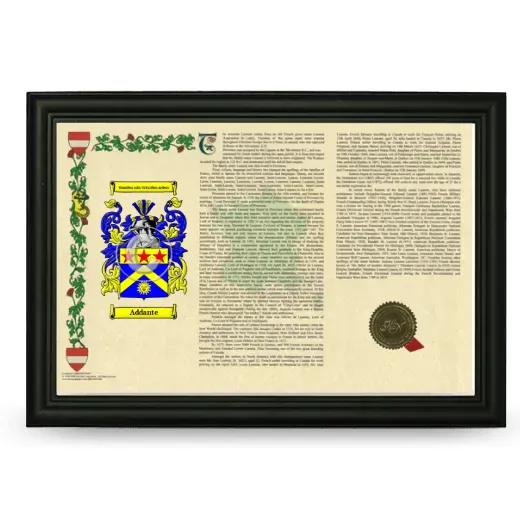 Addante Armorial Landscape Framed - Black