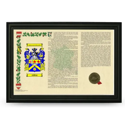 Addens Armorial Landscape Framed - Black