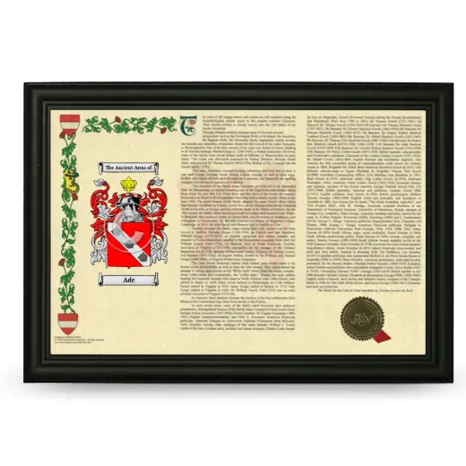 Ade Armorial Landscape Framed - Black