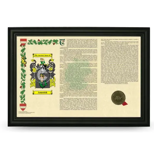 Aemerick Armorial Landscape Framed - Black