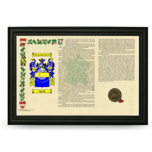 Agrain Armorial Landscape Framed - Black
