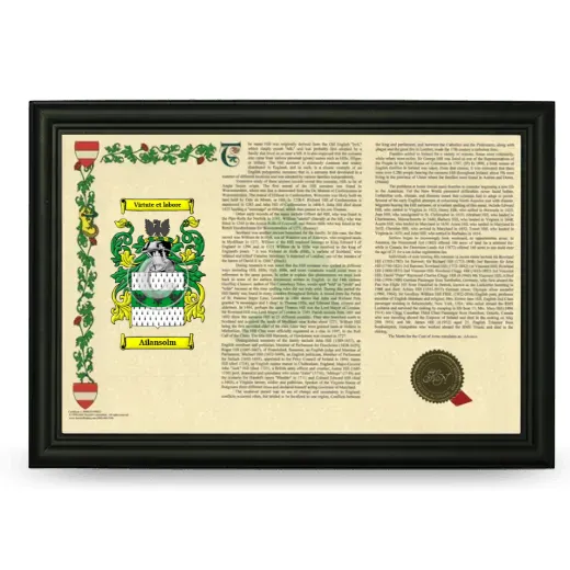 Ailansolm Armorial Landscape Framed - Black