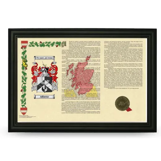 Aillastar Armorial Landscape Framed - Black