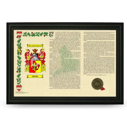 Akerley Armorial Landscape Framed - Black