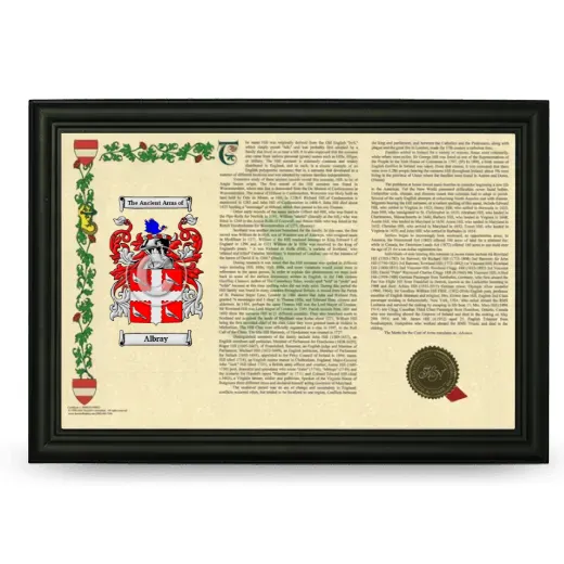 Albray Armorial Landscape Framed - Black