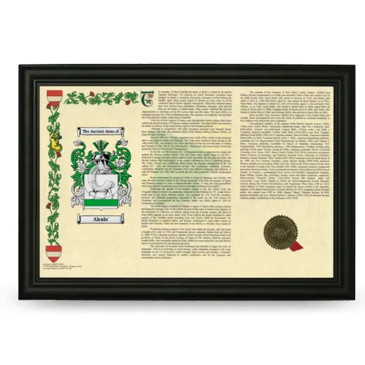 Alcala' Armorial Landscape Framed - Black