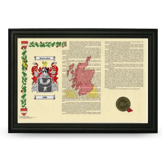 Aldy Armorial Landscape Framed - Black