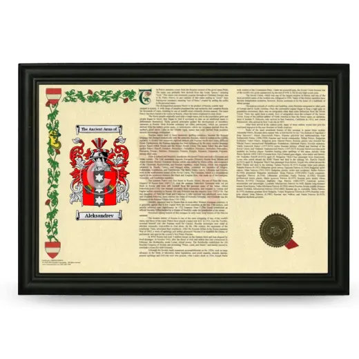 Aleksandrev Armorial Landscape Framed - Black