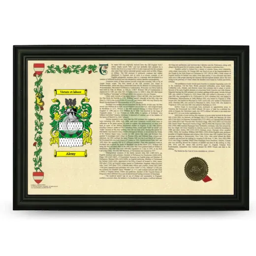 Aleny Armorial Landscape Framed - Black