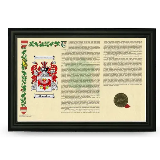 Alexandras Armorial Landscape Framed - Black