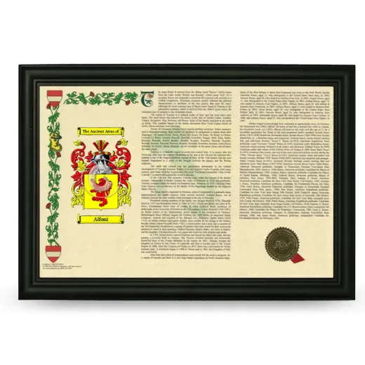 Alfoni Armorial Landscape Framed - Black