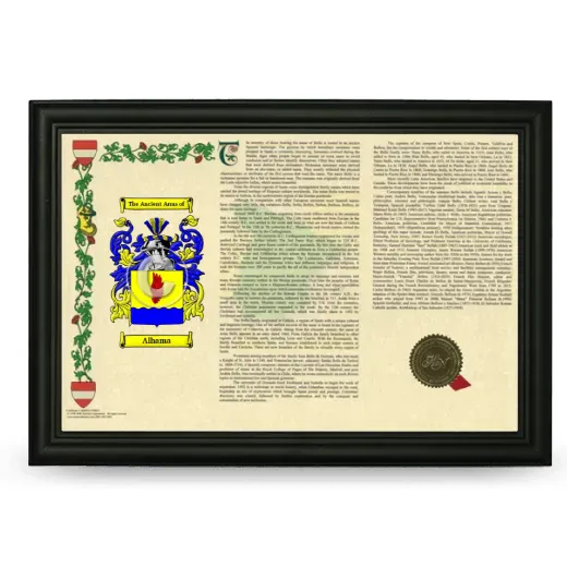 Alhama Armorial Landscape Framed - Black