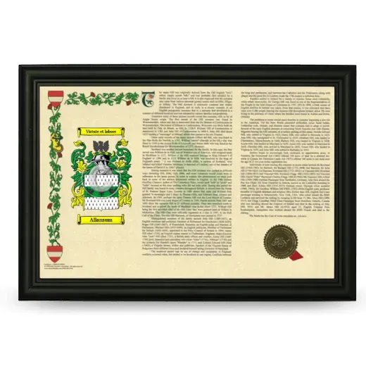 Allansum Armorial Landscape Framed - Black