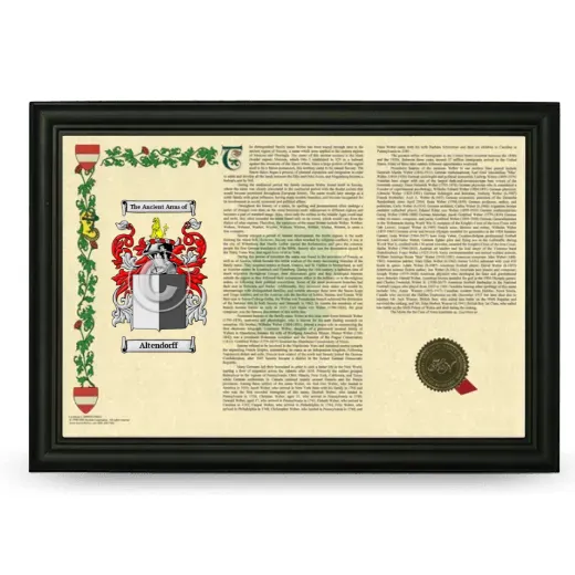 Altendorff Armorial Landscape Framed - Black