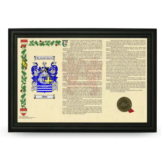 Alves Armorial Landscape Framed - Black