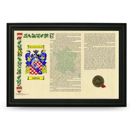 Ambrosis Armorial Landscape Framed - Black