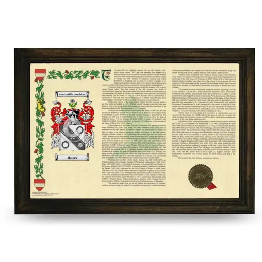 Amey Armorial Landscape Framed - Brown