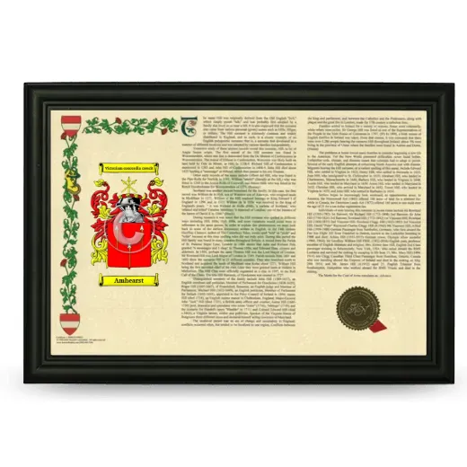 Amhearst Armorial Landscape Framed - Black
