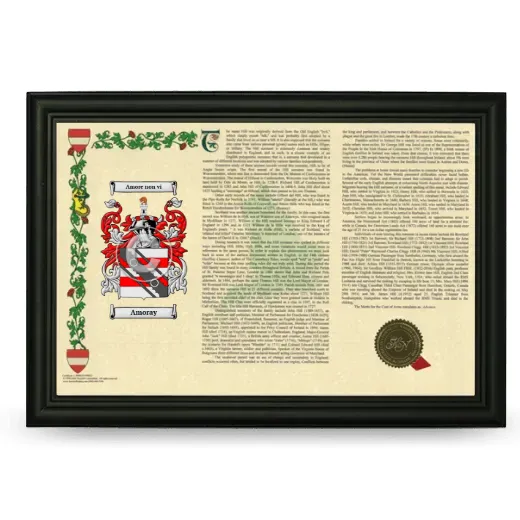 Amoray Armorial Landscape Framed - Black