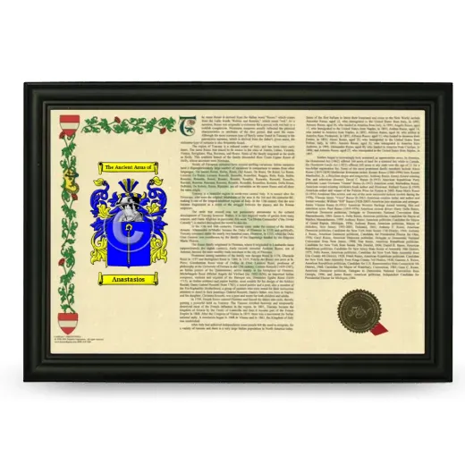 Anastasios Armorial Landscape Framed - Black