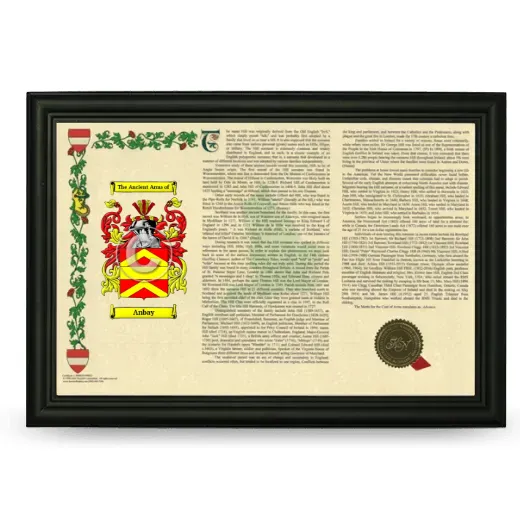 Anbay Armorial Landscape Framed - Black