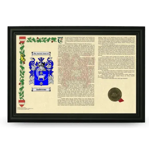 Andersons Armorial Landscape Framed - Black