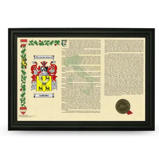 Andrades Armorial Landscape Framed - Black