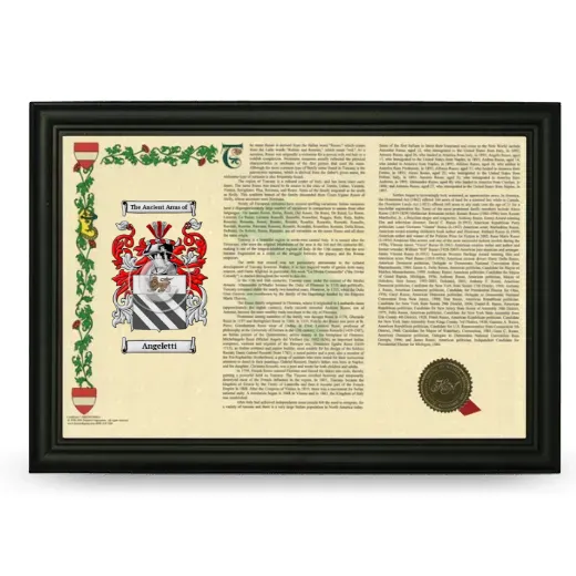 Angeletti Armorial Landscape Framed - Black