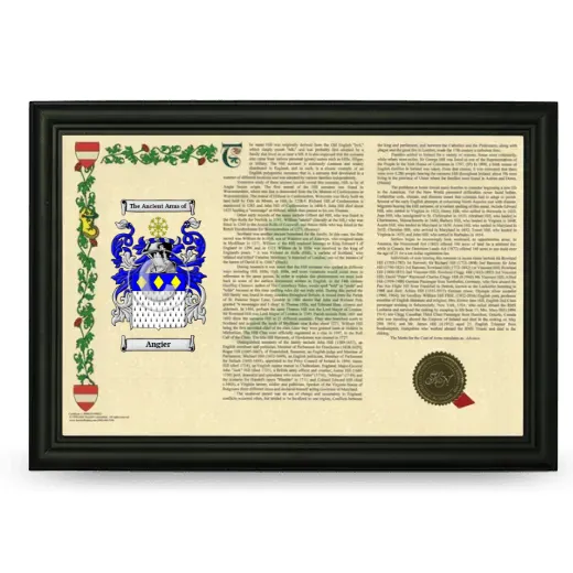 Angier Armorial Landscape Framed - Black
