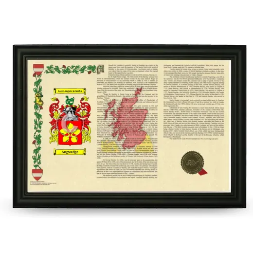 Angwedge Armorial Landscape Framed - Black