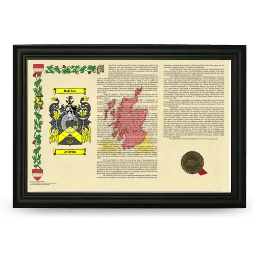 Ankrim Armorial Landscape Framed - Black