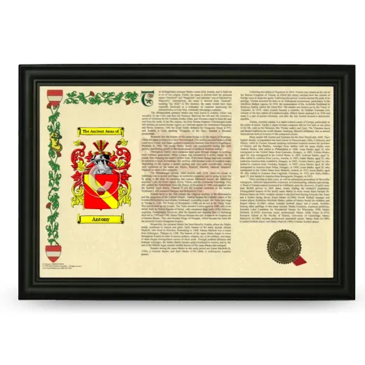 Antony Armorial Landscape Framed - Black