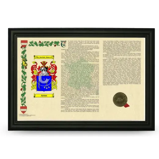 Arcan Armorial Landscape Framed - Black