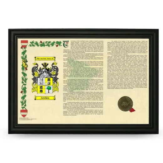 Arechea Armorial Landscape Framed - Black