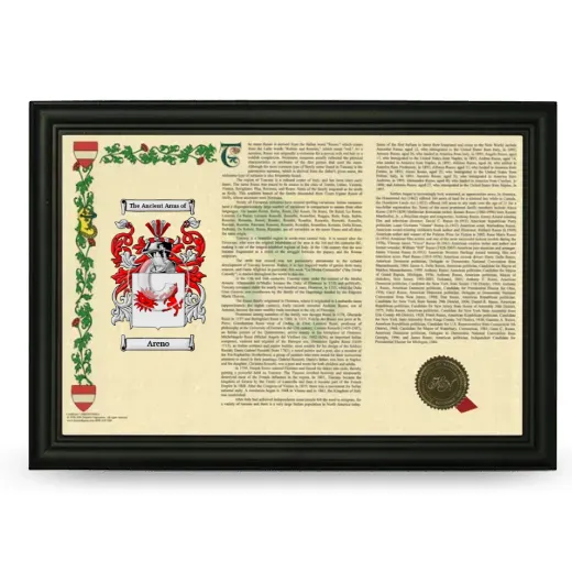 Areno Armorial Landscape Framed - Black