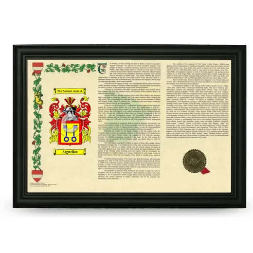 Arguellos Armorial Landscape Framed - Black