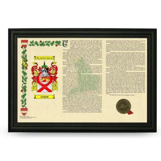 Armyne Armorial Landscape Framed - Black