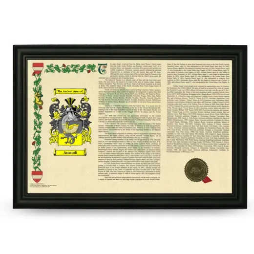 Arnaudi Armorial Landscape Framed - Black