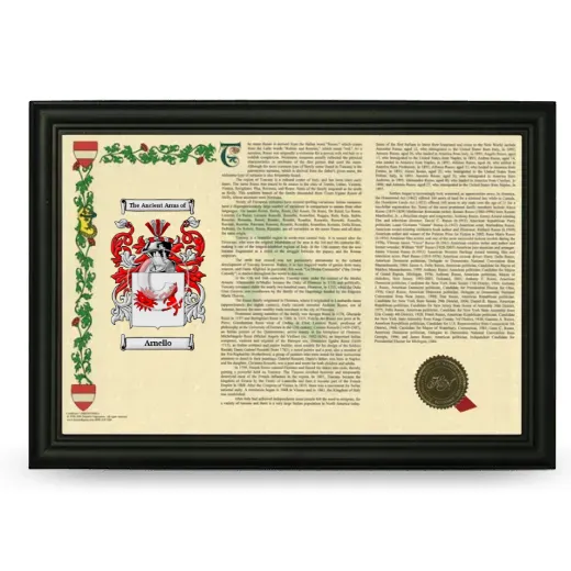 Arnello Armorial Landscape Framed - Black