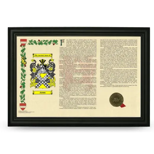 Arson Armorial Landscape Framed - Black