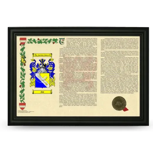 Arz Armorial Landscape Framed - Black