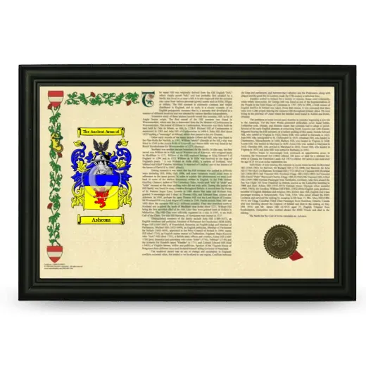 Ashcom Armorial Landscape Framed - Black