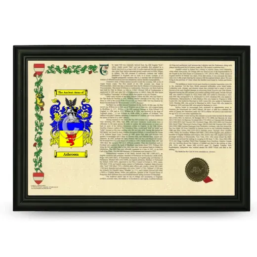 Ashcoom Armorial Landscape Framed - Black