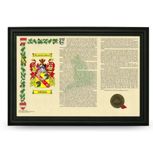 Asheman Armorial Landscape Framed - Black