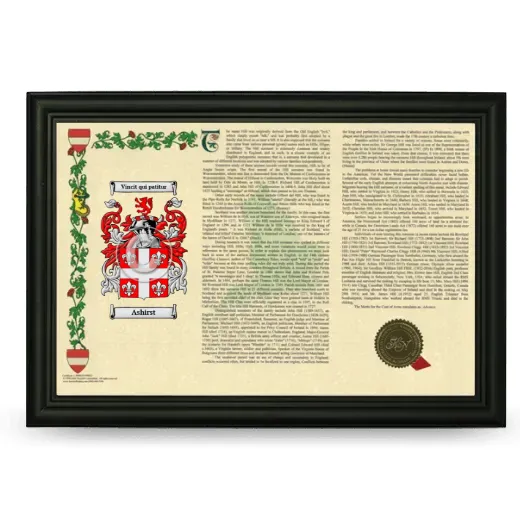 Ashirst Armorial Landscape Framed - Black