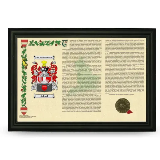 Ashwel Armorial Landscape Framed - Black