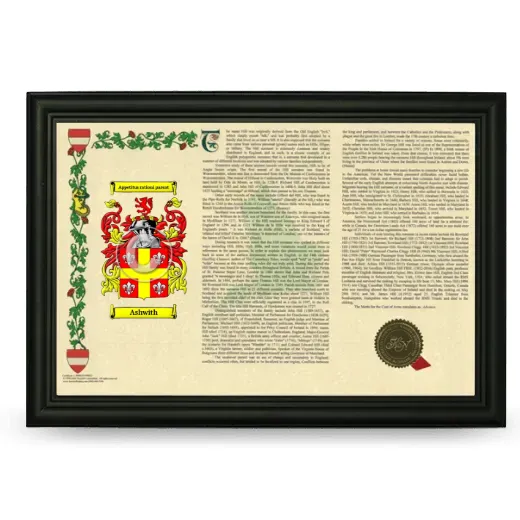Ashwith Armorial Landscape Framed - Black