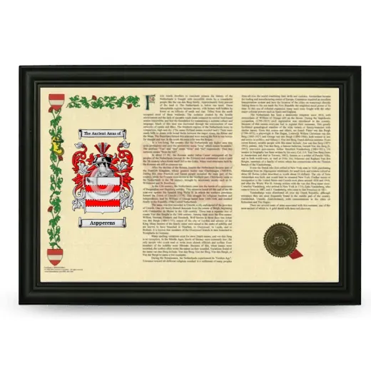 Aspperens Armorial Landscape Framed - Black