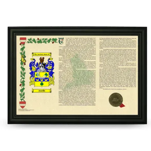 Assells Armorial Landscape Framed - Black