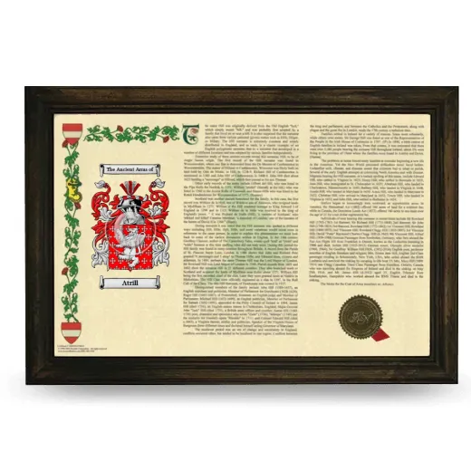 Atrill Armorial Landscape Framed - Brown